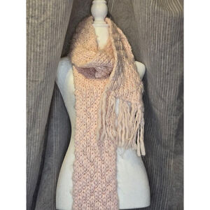 Pink Knit Scarf One Size